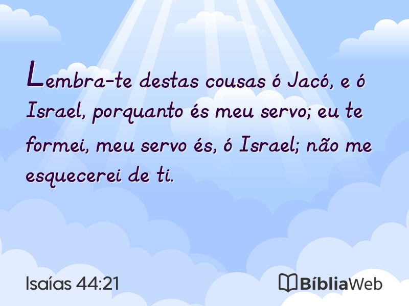 Isaías 44:21 em imagem para compartilhar