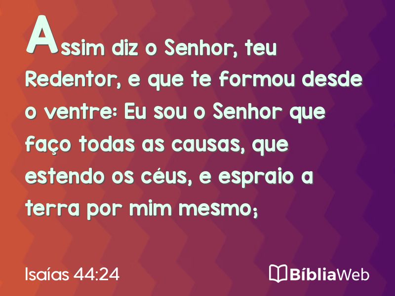 Isaías 44:24 em imagem para compartilhar
