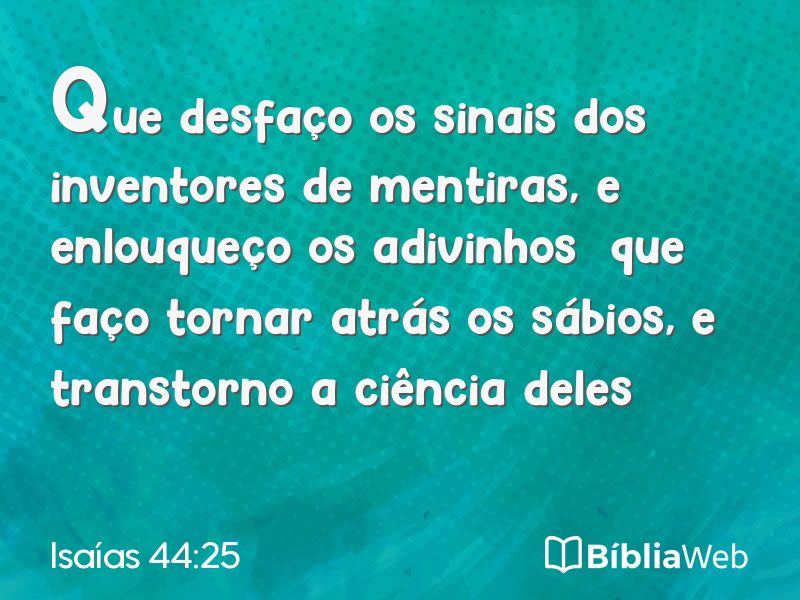 Isaías 44:25 em imagem para compartilhar