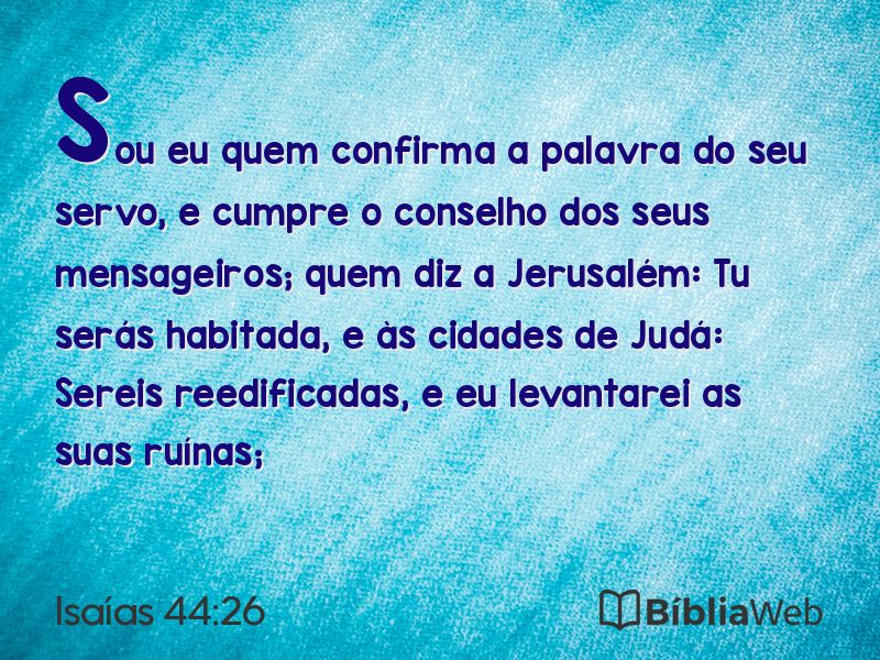 Isaías 44:26 em imagem para compartilhar
