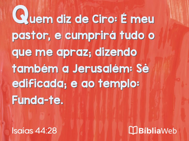 Isaías 44:28 em imagem para compartilhar