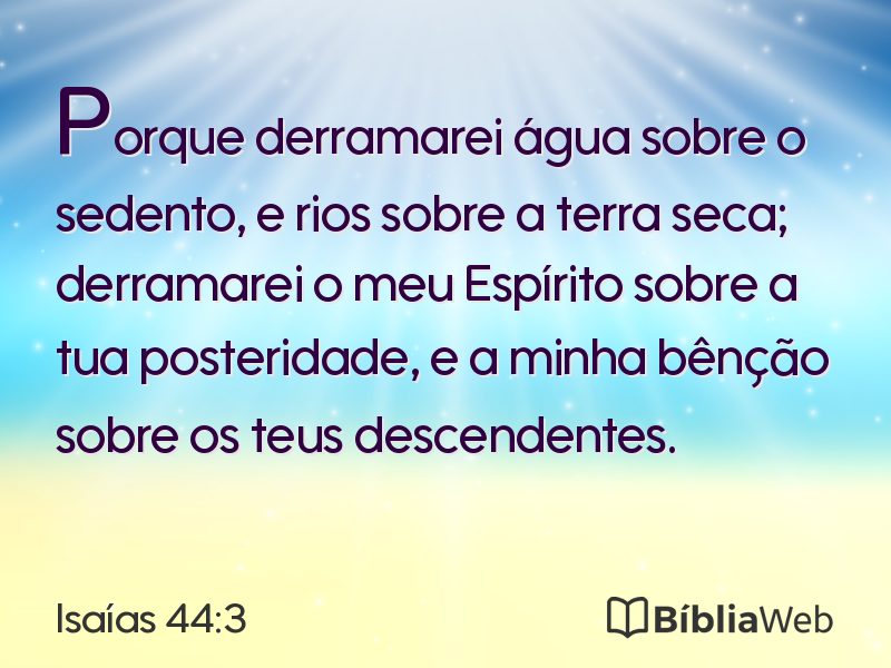 Isaías 44:3 em imagem para compartilhar