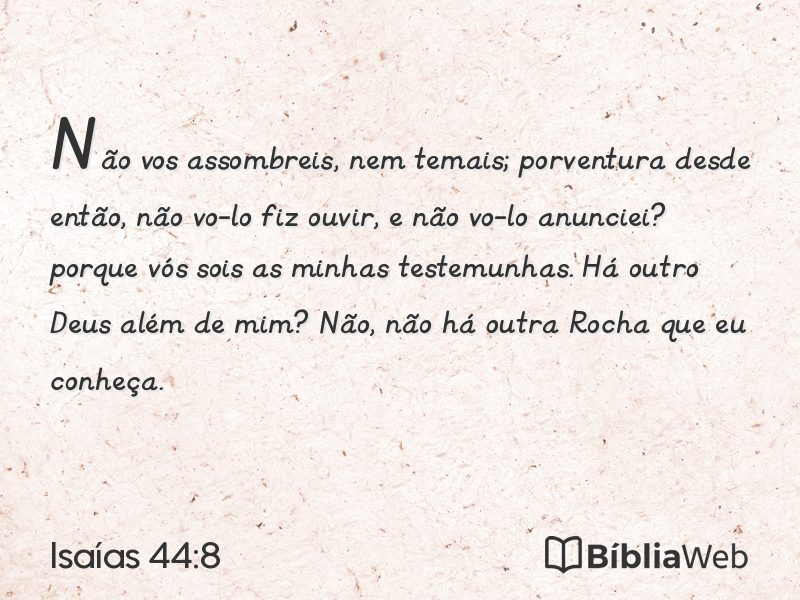 Isaías 44:8 em imagem para compartilhar