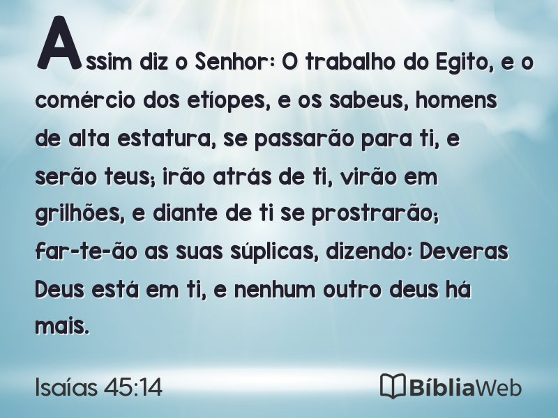 Isaías 45:14 em imagem para compartilhar