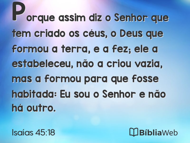 Isaías 45:18 em imagem para compartilhar