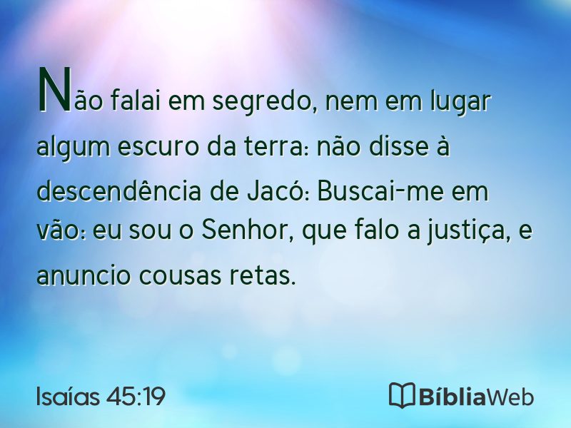 Isaías 45:19 em imagem para compartilhar