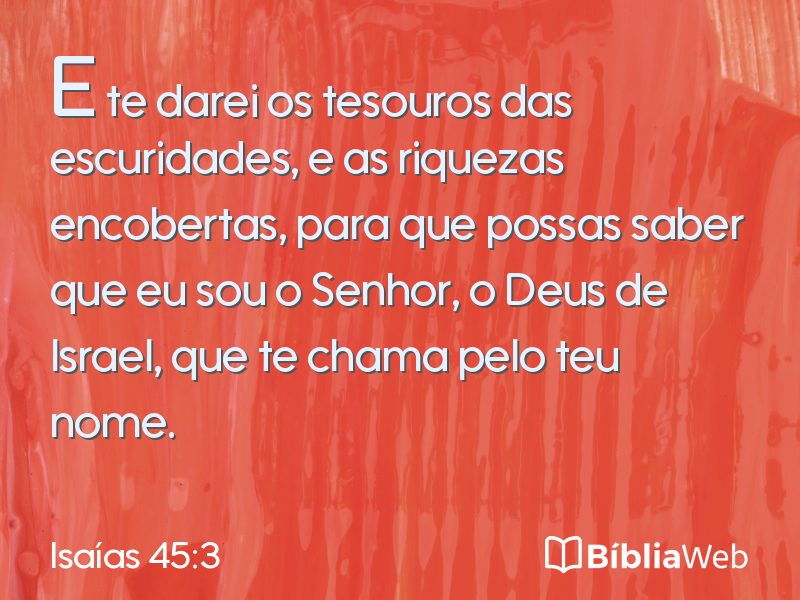 Isaías 45:3 em imagem para compartilhar