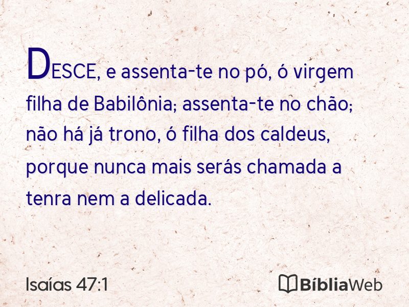 Isaías 47:1 em imagem para compartilhar