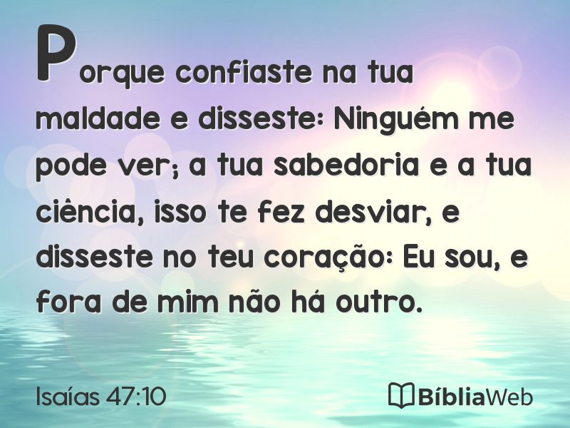 Isaías 47:10 em imagem para compartilhar