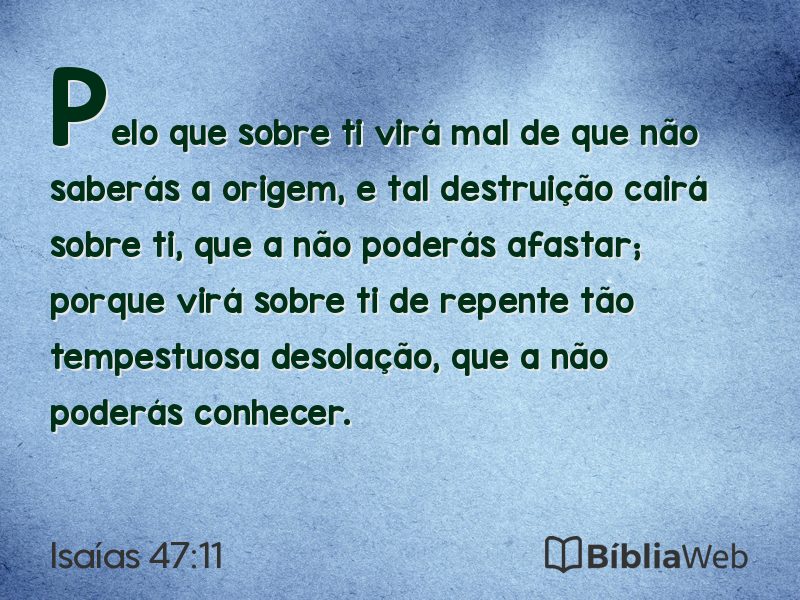 Isaías 47:11 em imagem para compartilhar