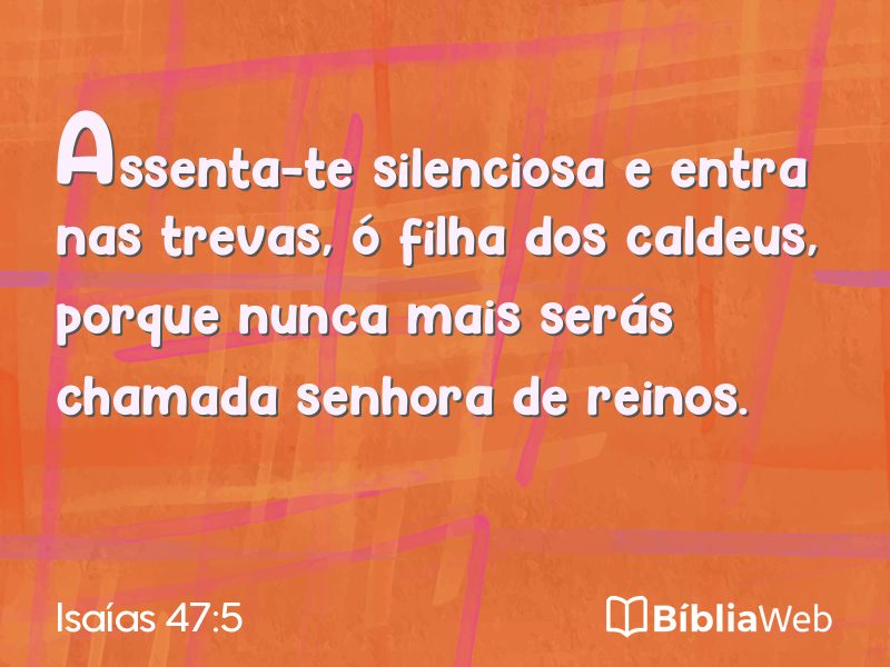 Isaías 47:5 em imagem para compartilhar