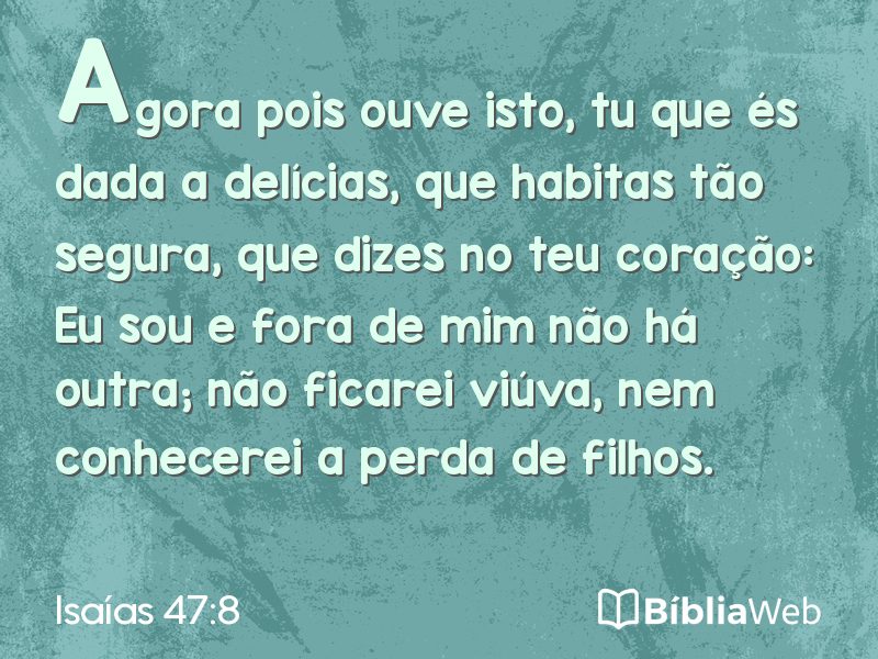 Isaías 47:8 em imagem para compartilhar