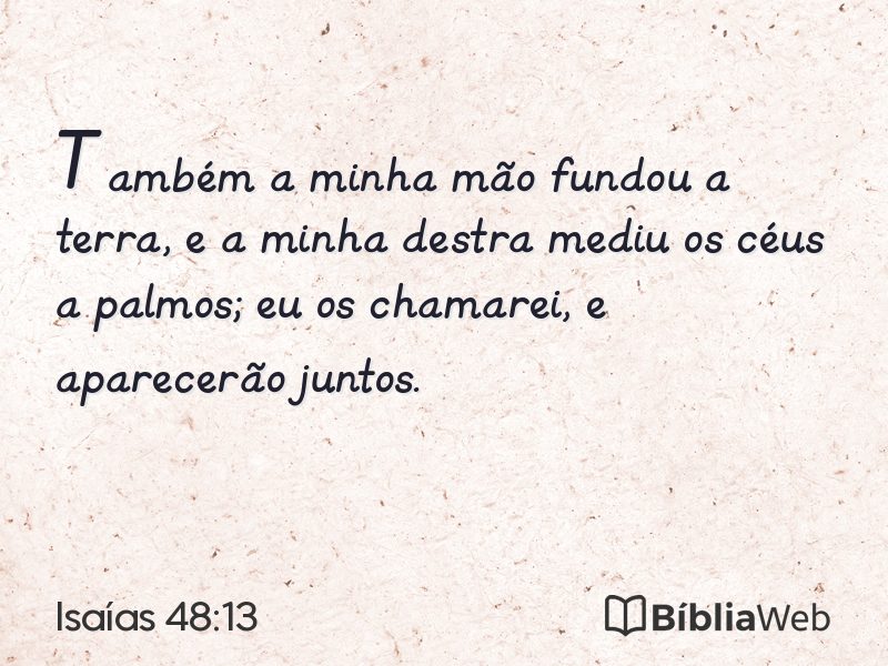Isaías 48:13 em imagem para compartilhar