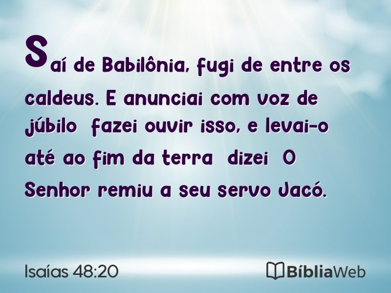 Isaías 48:20 em imagem para compartilhar