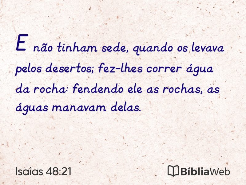 Isaías 48:21 em imagem para compartilhar