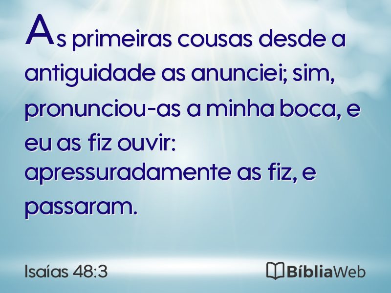 Isaías 48:3 em imagem para compartilhar
