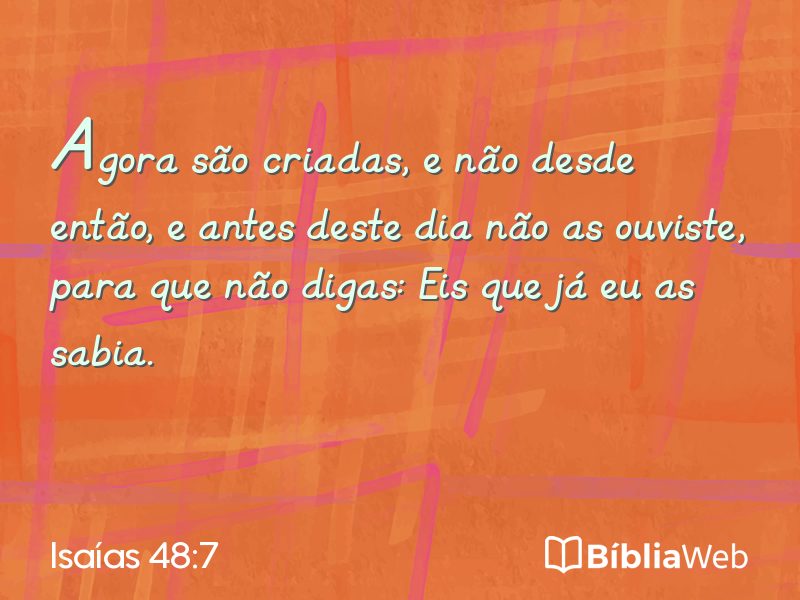 Isaías 48:7 em imagem para compartilhar