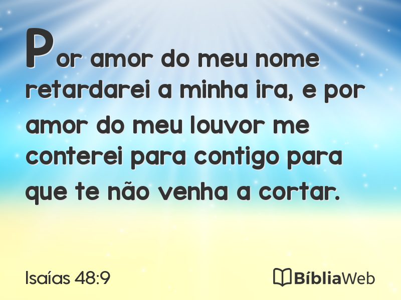 Isaías 48:9 em imagem para compartilhar