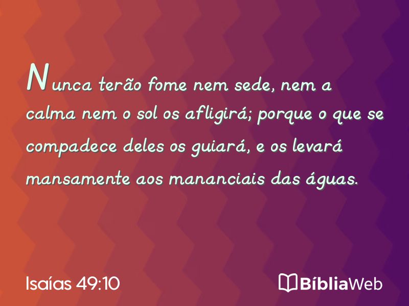 Isaías 49:10 em imagem para compartilhar