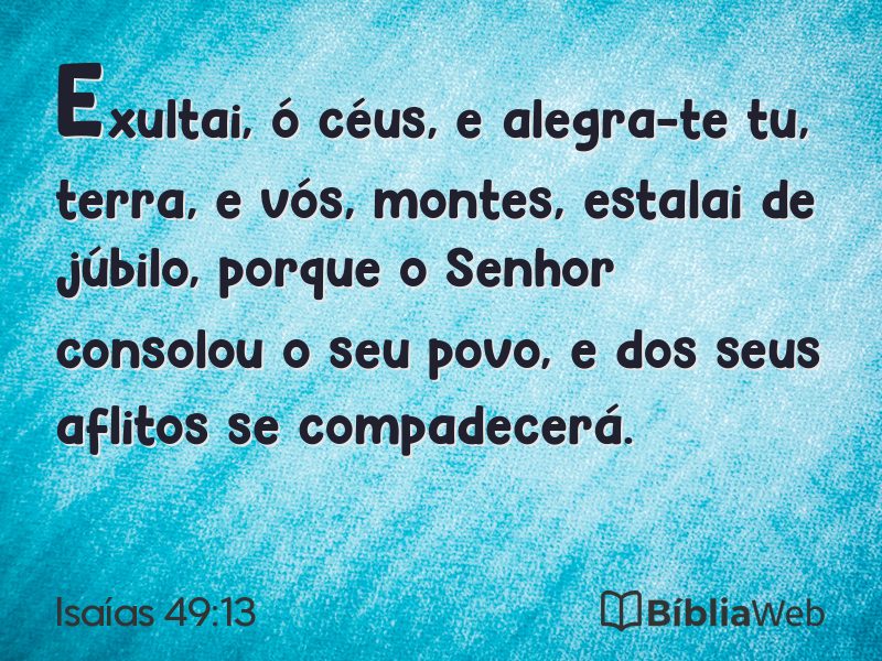 Isaías 49:13 em imagem para compartilhar