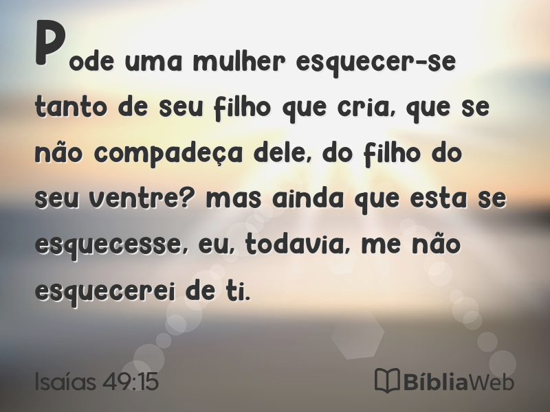 Isaías 49:15 em imagem para compartilhar