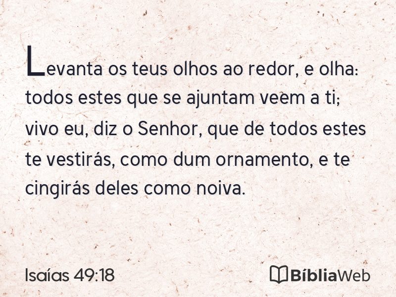 Isaías 49:18 em imagem para compartilhar