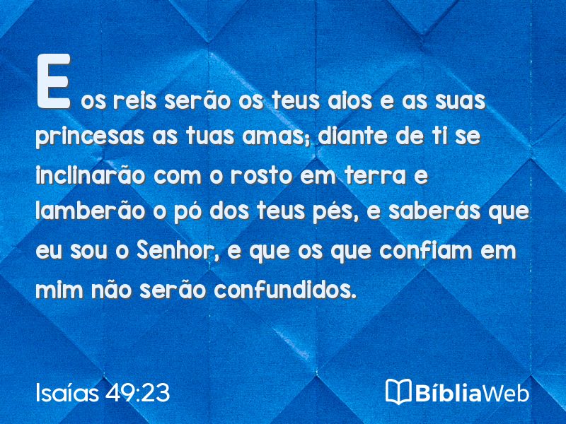 Isaías 49:23 em imagem para compartilhar