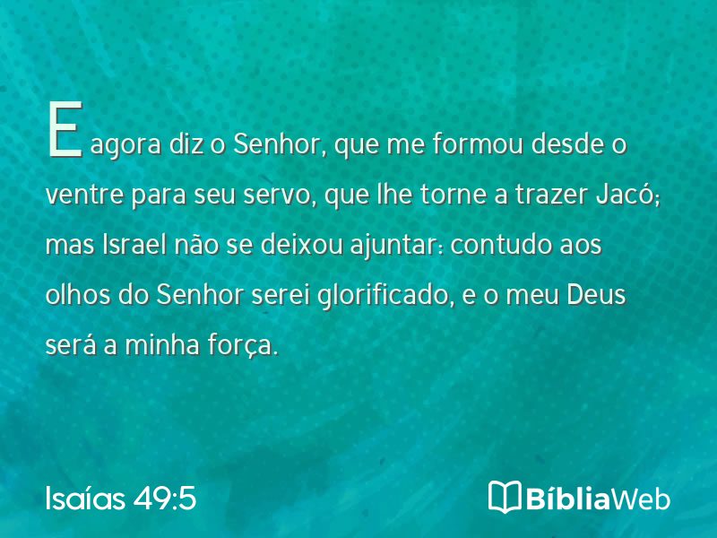 Isaías 49:5 em imagem para compartilhar