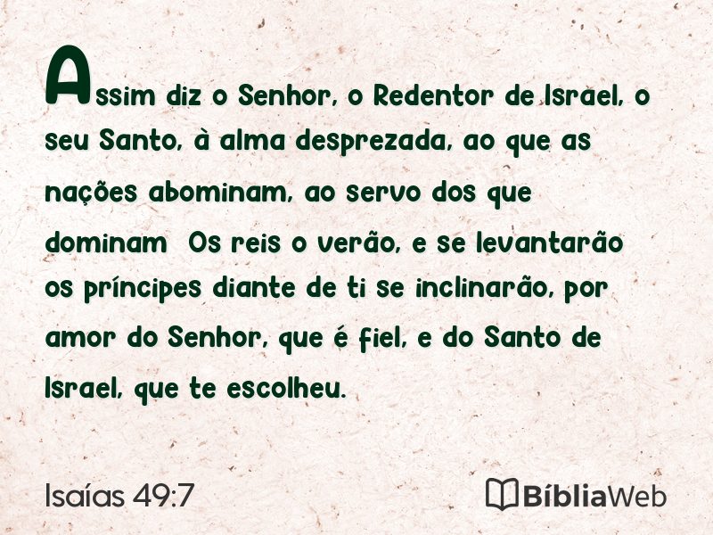 Isaías 49:7 em imagem para compartilhar
