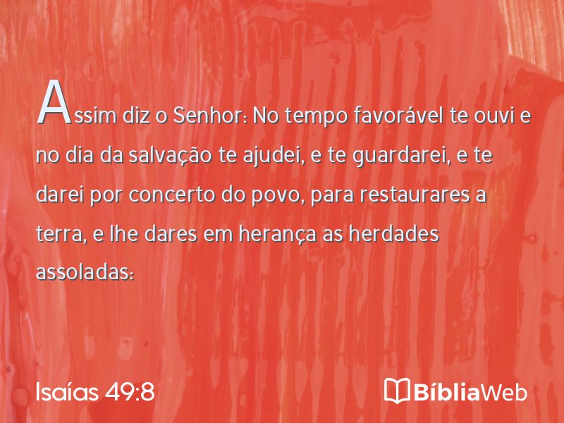 Isaías 49:8 em imagem para compartilhar