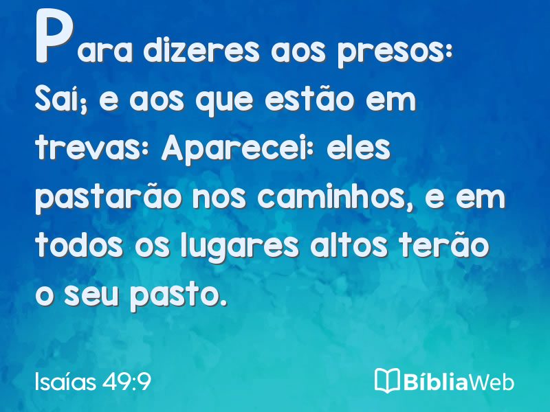 Isaías 49:9 em imagem para compartilhar