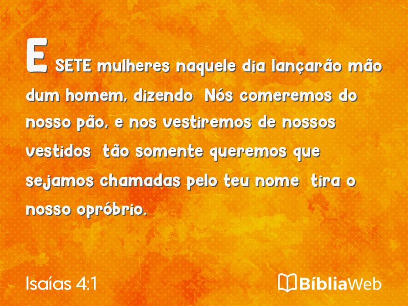 Isaías 4:1 em imagem para compartilhar