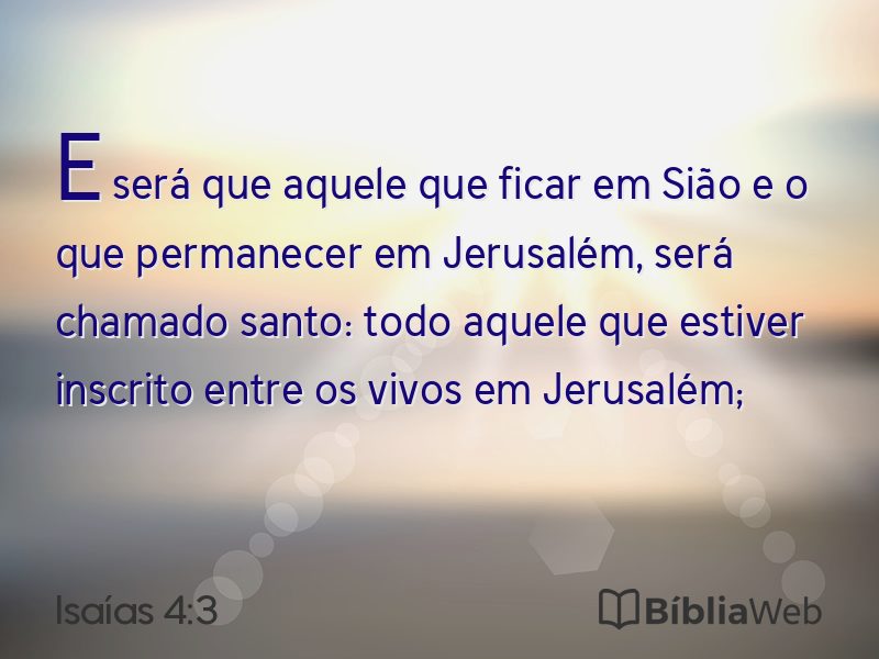 Isaías 4:3 em imagem para compartilhar