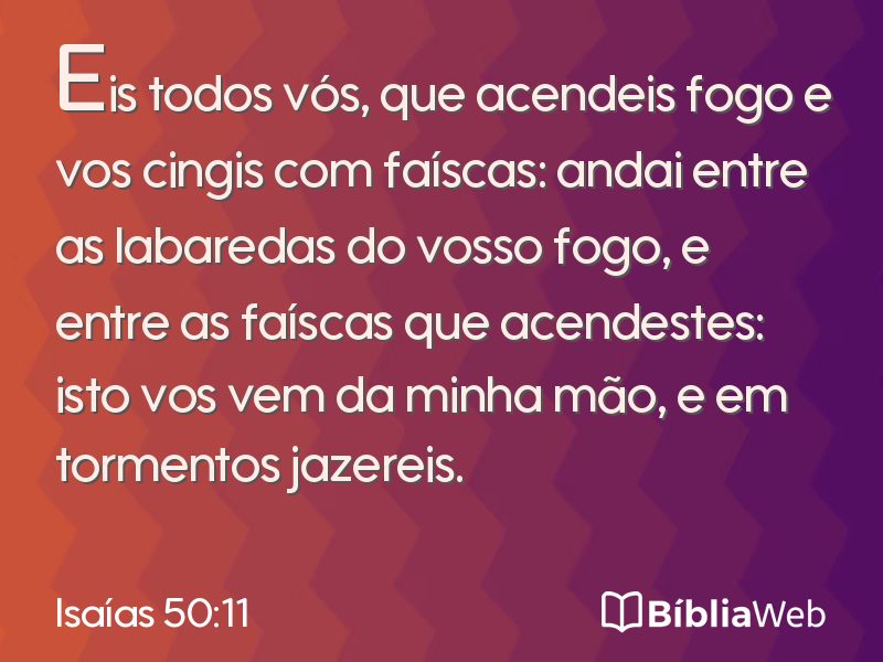 Isaías 50:11 em imagem para compartilhar
