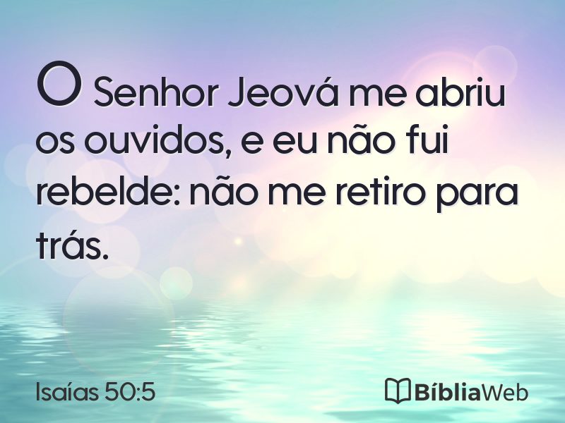 Isaías 50:5 em imagem para compartilhar