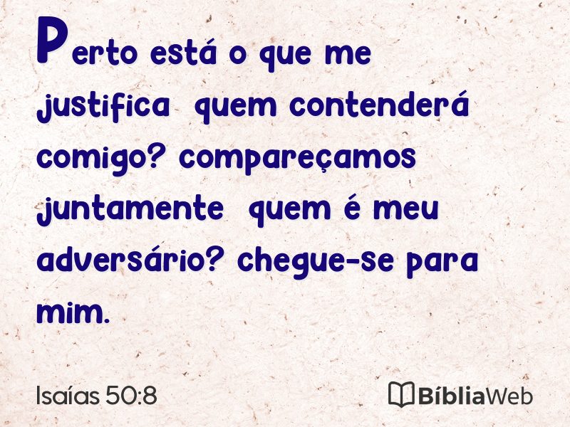 Isaías 50:8 em imagem para compartilhar