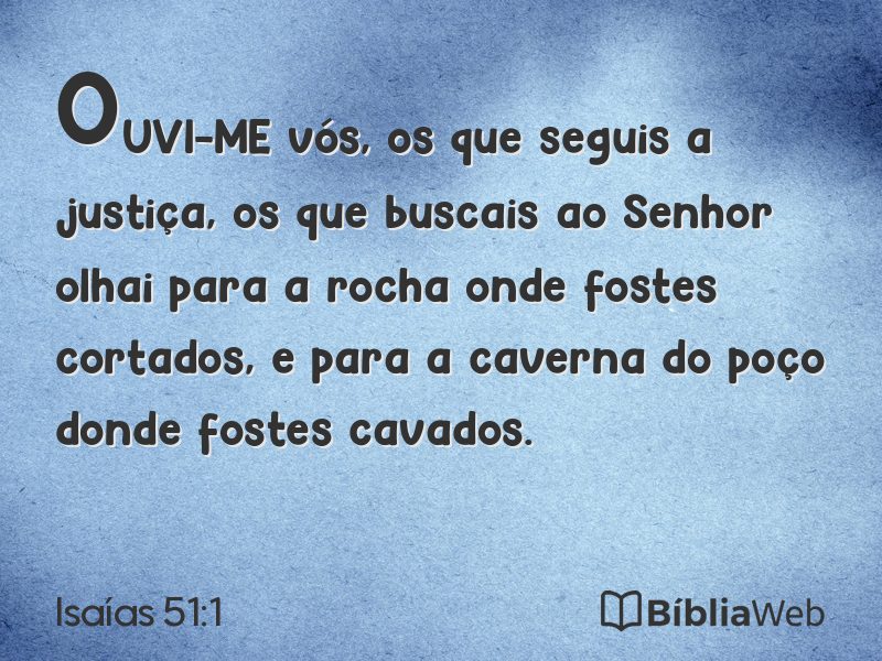 Isaías 51:1 em imagem para compartilhar