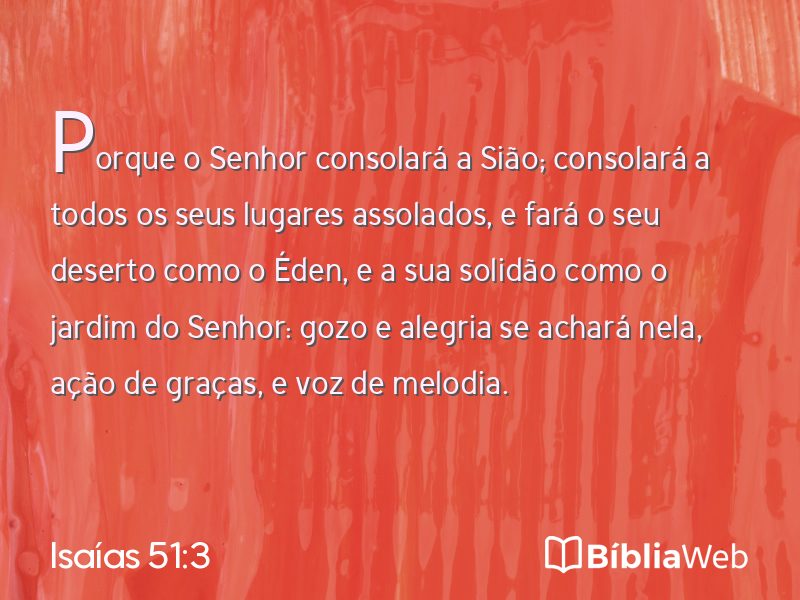 Isaías 51:3 em imagem para compartilhar