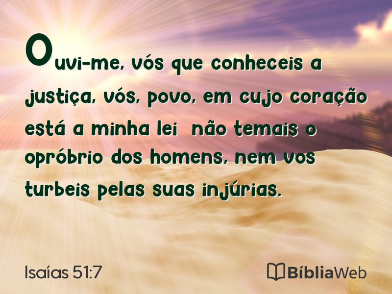 Isaías 51:7 em imagem para compartilhar