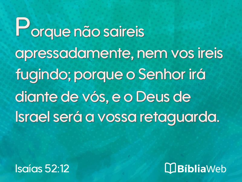 Isaías 52:12 em imagem para compartilhar