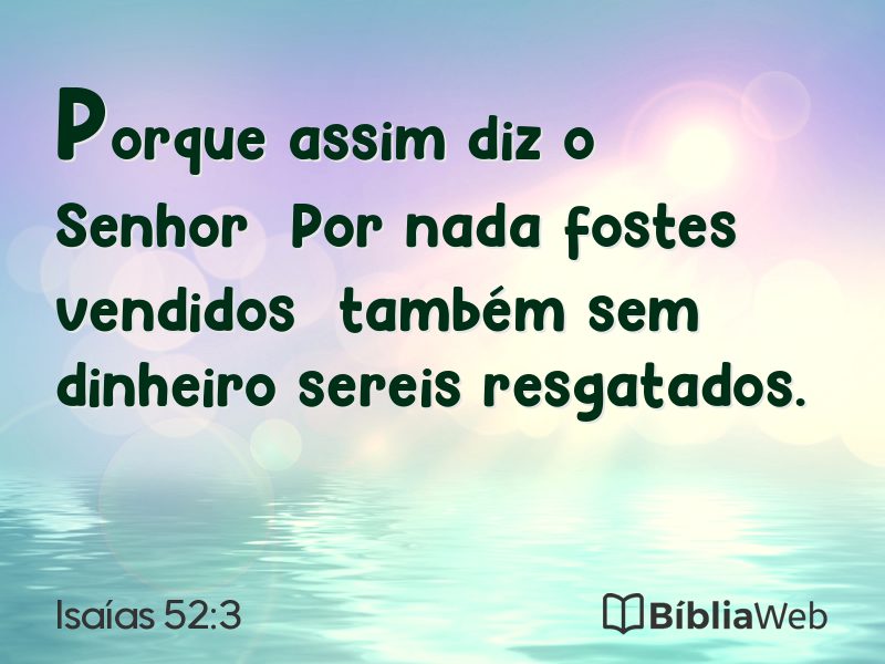 Isaías 52:3 em imagem para compartilhar