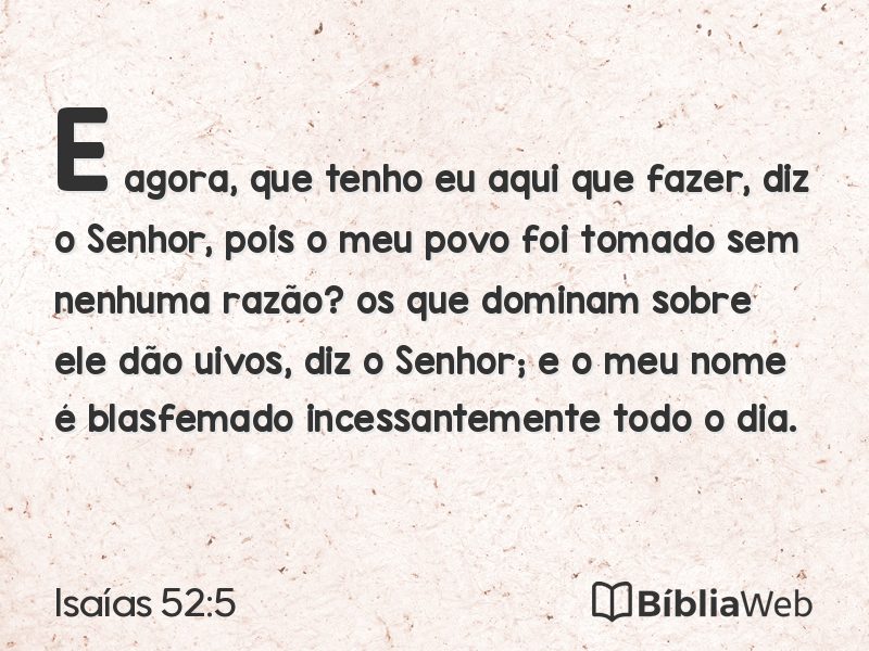 Isaías 52:5 em imagem para compartilhar