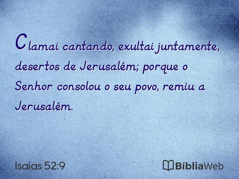 Isaías 52:9 em imagem para compartilhar