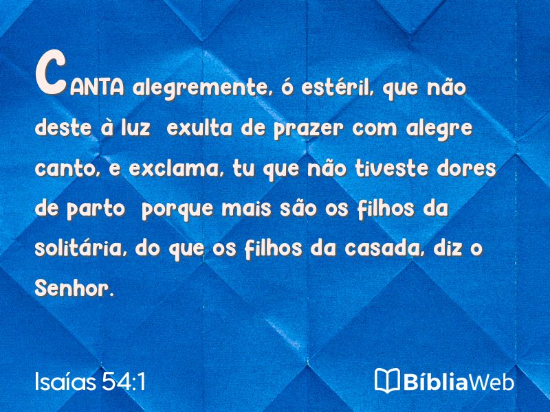 Isaías 54:1 em imagem para compartilhar