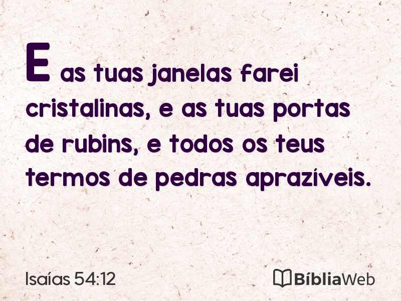 Isaías 54:12 em imagem para compartilhar