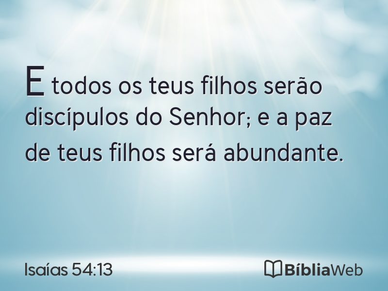 Isaías 54:13 em imagem para compartilhar