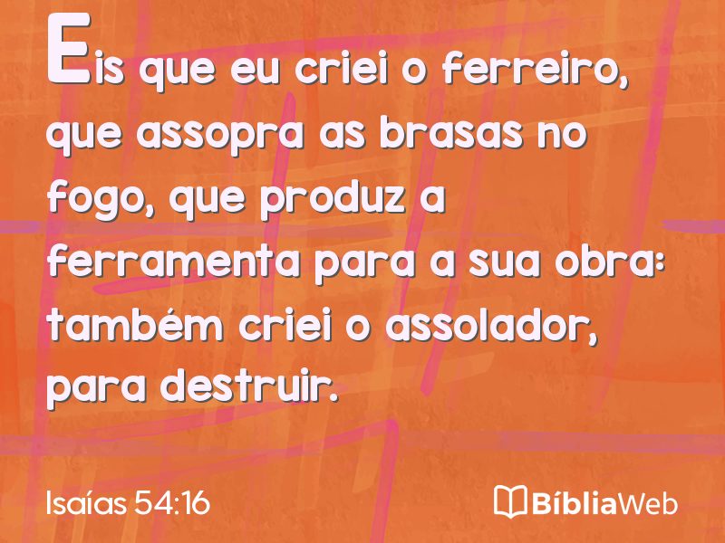 Isaías 54:16 em imagem para compartilhar