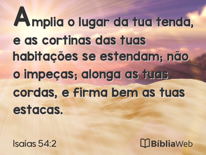 Isaías 54:2 em imagem para compartilhar