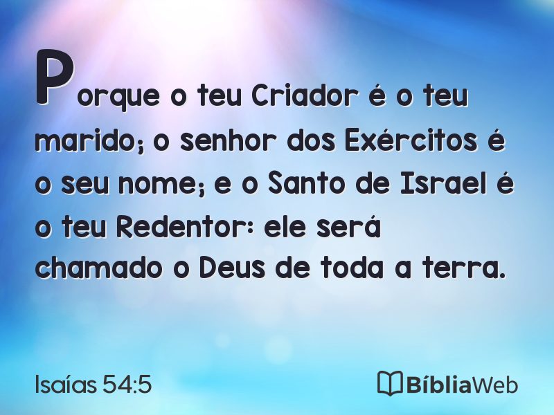 Isaías 54:5 em imagem para compartilhar