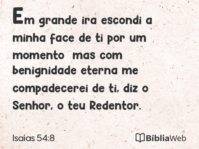 Isaías 54:8 em imagem para compartilhar
